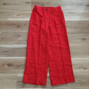 J. Crew Harbor Pant in Linen Red Arroyo M